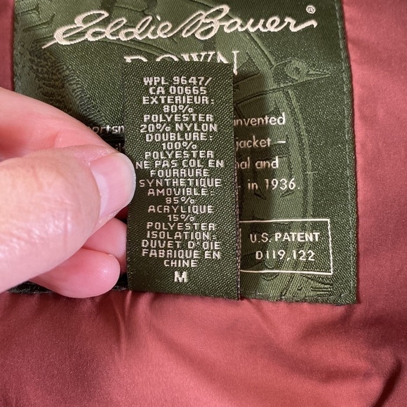 EDDIE Bauer Puffer Vest Quilted Goose Down Fur Collar Dusty Pink Size M - Picture 9 of 15
